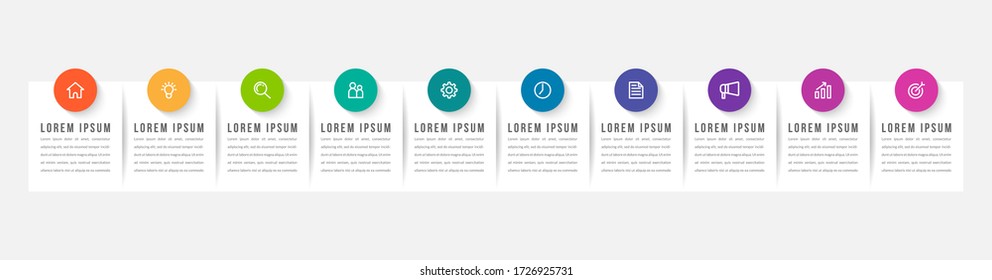 Minimal infographic template design with numbers 10 options or steps.