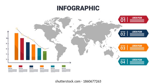 Minimal infographic template design with numbers 5 options or steps.