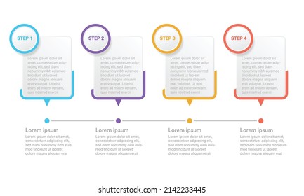 Minimal infographic template design with numbers 4 options or steps