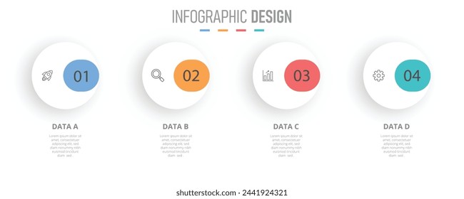 Minimal infographic template design with numbers 4 options or steps. Can be used for diagram infograph chart business presentation or web , Vector design element illustration.