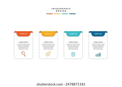 Minimal infographic template design with numbers 4 options or steps.