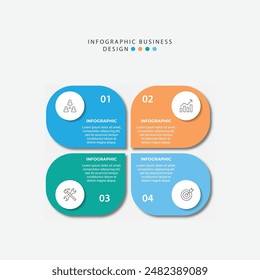 Minimal infographic template design with numbers 4 options or steps.