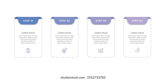 Minimal infographic template design with numbers 4 options or steps.