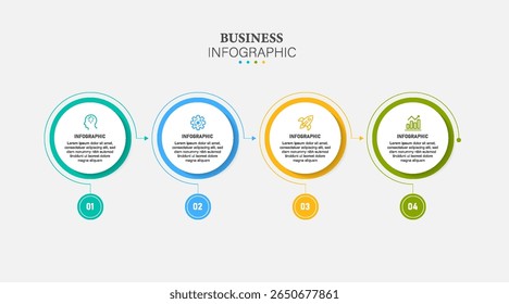 Minimal infographic template design with numbers four options or steps.