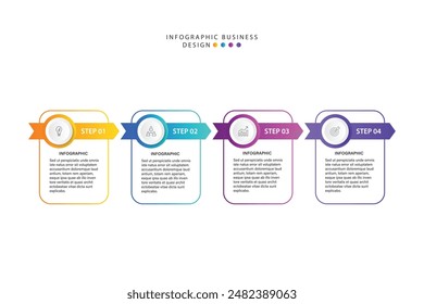 Minimale infografische Vorlage Design-Vektorgrafik mit Zahlen 4 Optionen oder Stufen.