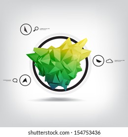 minimal infographic vector - cristal like design template