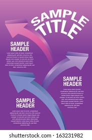 Minimal infographics of 3D arrows and area for text. Vector illustration.