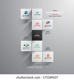 Minimal infographics- cube design. Vector