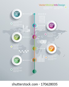 Minimal infographics design. Can be used for workflow layout, diagram, web design. 