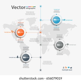 Minimal infographics design. Can be used for workflow layout, diagram, web design.4 steps timeline infographic for business.Vector Eps 10