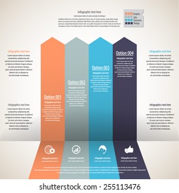 Minimal infographics design template- display information with original and modern style. All elements in separate layers - background,banners,  text.