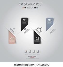 Minimal infographics design. Vector can be used for workflow layout, diagram, number options, web design.