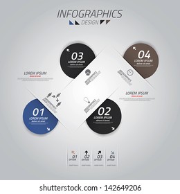 Minimal infographics design. Vector can be used for workflow layout, diagram, number options, web design.