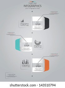 Minimal infographics design. Vector can be used for workflow layout, diagram, number options, web design.
