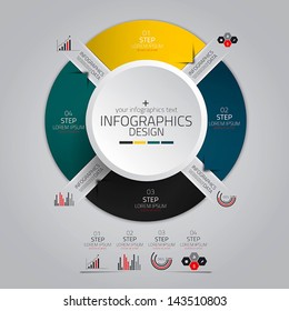 Minimal infographics design. Vector can be used for workflow layout, diagram, number options, web design.