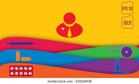 Minimal infographics. Medicine. Vector. Format 16:9