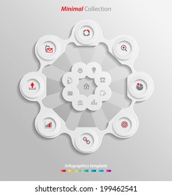 Minimal infographics template easily to be customized for interactive data communication