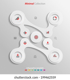 Minimal infographics template easily to be customized for interactive data communication