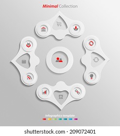 Minimal infographics template easily to be customized for interactive data communication