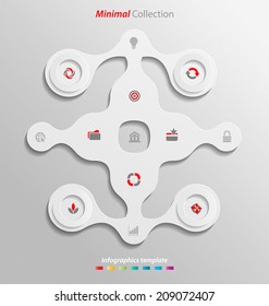 Minimal infographics template easily to be customized for interactive data communication