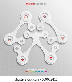 Minimal infographics template easily to be customized for interactive data communication