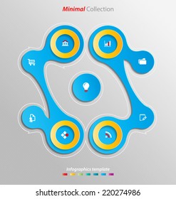 Minimal infographics template easily to be customized for interactive data communication