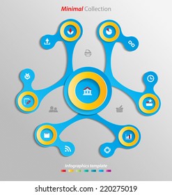 Minimal infographics template easily to be customized for interactive data communication