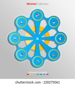 Minimal infographics template easily to be customized for interactive data communication