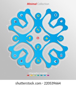 Minimal infographics template easily to be customized for interactive data communication