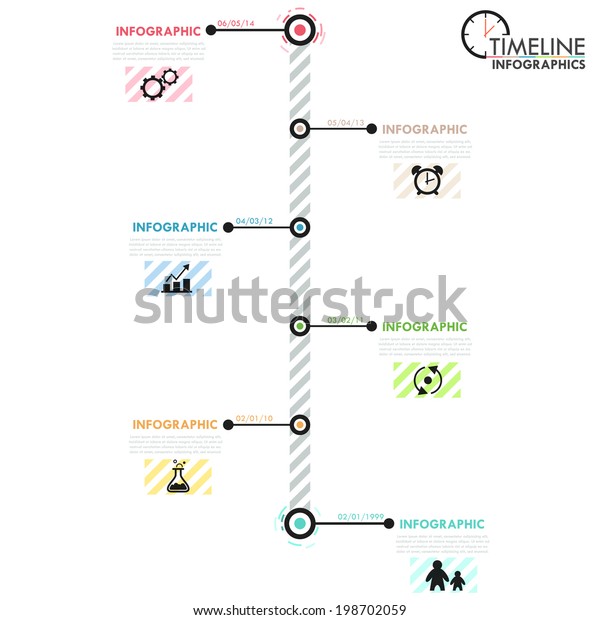 Minimal Infographics Timeline Template Simple Shapes Stock Vector ...