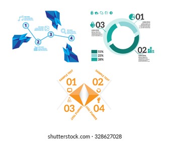 Minimal infographics. Vector Set 