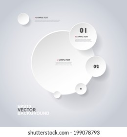 Infografía mínima o diseño de plantillas Web - Etiquetas de espiral circular de corte de papel con sombras e iconos