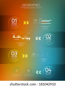 Minimal infographics-Transparent  design. Vector