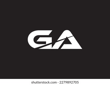 Plantilla mínima inicial de AG, carta GA de logotipo para su empresa