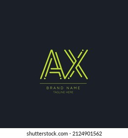Icono de logotipo de la letra mínima inicial del alfabeto AX