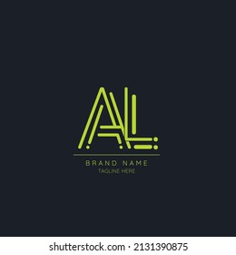 Minimal Initial Alphabet letter Logo icon AL