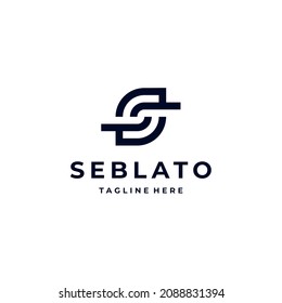 Minimal initial alphabet letter s with modern monogram style and simple line art logo