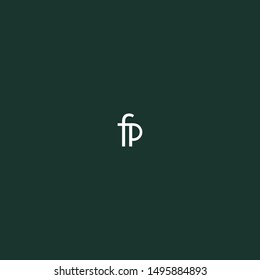 Minimal initial FP Logo design vector template