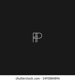 Minimal initial FP Logo design vector template