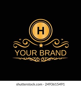 Minimal Initial H Logo Design with Handwriting Style Vector and Illustration