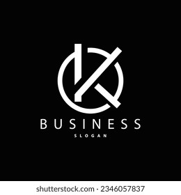 Logotipo Mínimo De Letra Inicial K, Diseño Geométrico Moderno Y De Lujo, Elemento De Plantilla Vector De Iconos