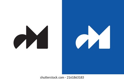 Minimal Initial Letter DM MB Vector Logo Design , Simple Monogram MB DM Icon