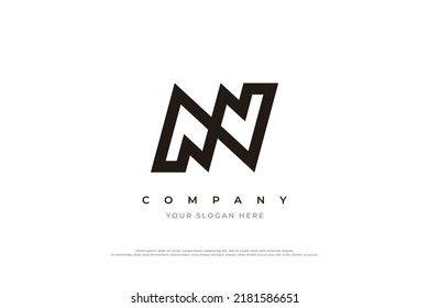 Minimal Initial Letter NS or SN Monogram Logo Vector Template