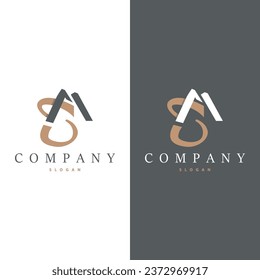 Logotipo mínimo de la carta de MS inicial, logotipo SM Modelo de vectores moderno y de lujo