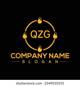 Minimal Initial QZG Logo Design with Handwriting Style Vector and Illustration