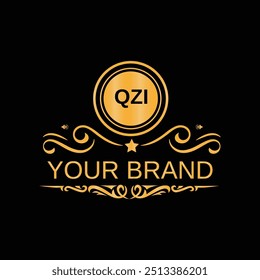 Design de logotipo QZI inicial mínimo com estilo de manuscrito vetor e ilustração
