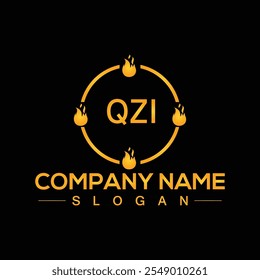 Minimal Initial QZI Logo Design with Handwriting Style Vector and Illustration