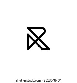 Minimal Initial R Monogram Logo Design Vector