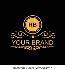 Minimal Initial RB Logo Design with Handwriting Style Vector and Illustration