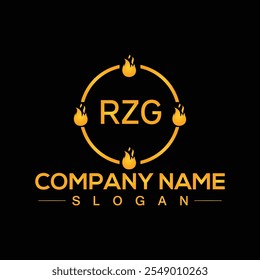 Minimal Initial RZG Logo Design with Handwriting Style Vector and Illustration